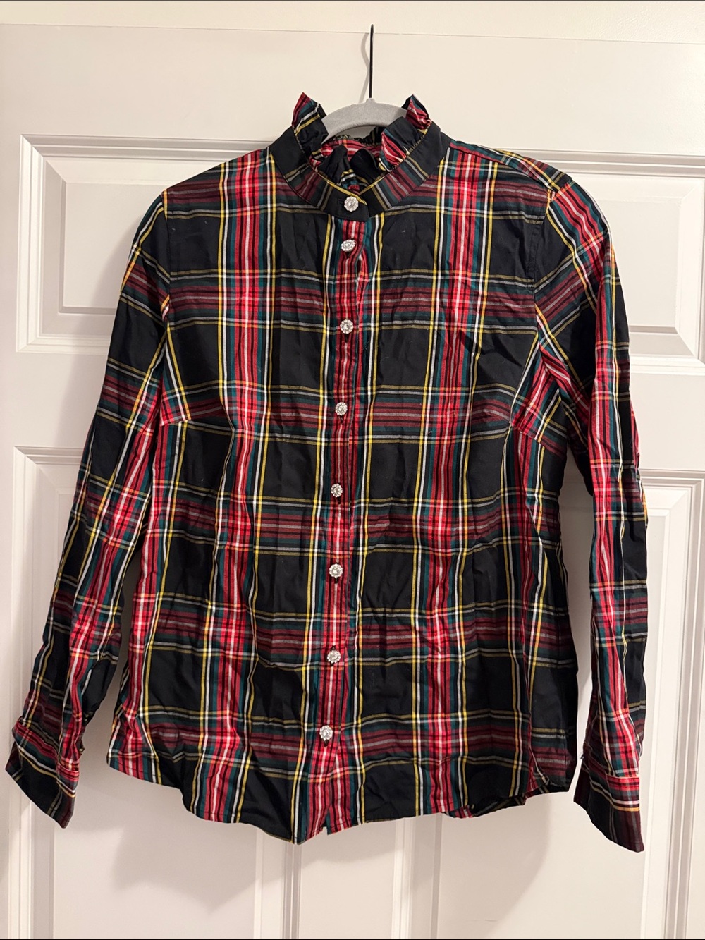 J. Crew Black and Red Plaid Button-Down Shirt
